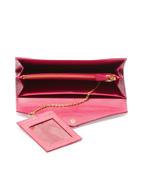 pink wallet prada|pink Prada envelope wallet.